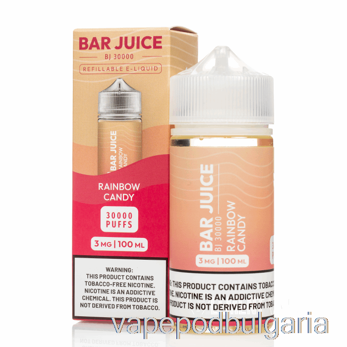 Vape 10000 Дръпки Rainbow Candy - Bar Juice - 100ml 6mg